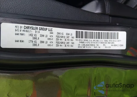 2014 Dodge Durango Sxt из США, поврежденный, VIN 1C4RDJAGXEC593918